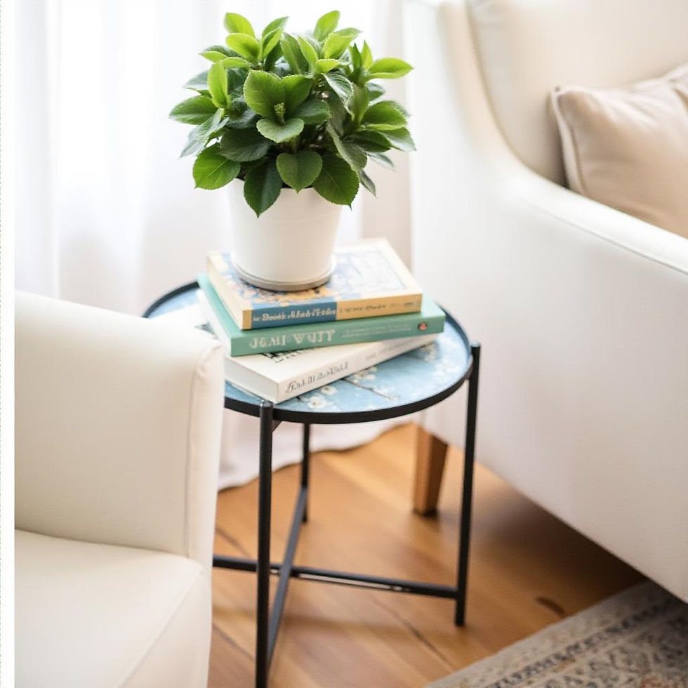 Thumbnail: Handmade Foldable Metal Side Table with Swappable 14" Tray Top – Florence