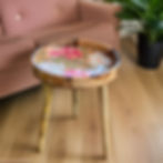 Thumbnail: Handmade Mango Wood Side Table Large 13" Top With Detachable Legs Mosaic