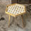 Thumbnail: Handmade Side Table Large 18" Top Mango Wood Detachable Legs Cube Inlay