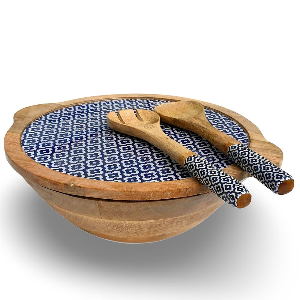 Thumbnail: Large Serving Bowl Set With 6 Portion Bowls and Spoons In a Gift Box