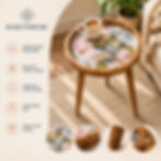 Thumbnail: Handmade Side Table Solid Mango Wood Detachable Legs Spring Flower