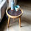 Thumbnail: Handmade Mango Wood Side Table Detachable Legs Intricate Copper Embossing