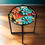Thumbnail: Handmade Metal Side Table Foldable Legs Elegant 14" Removable Tray Top Bloom