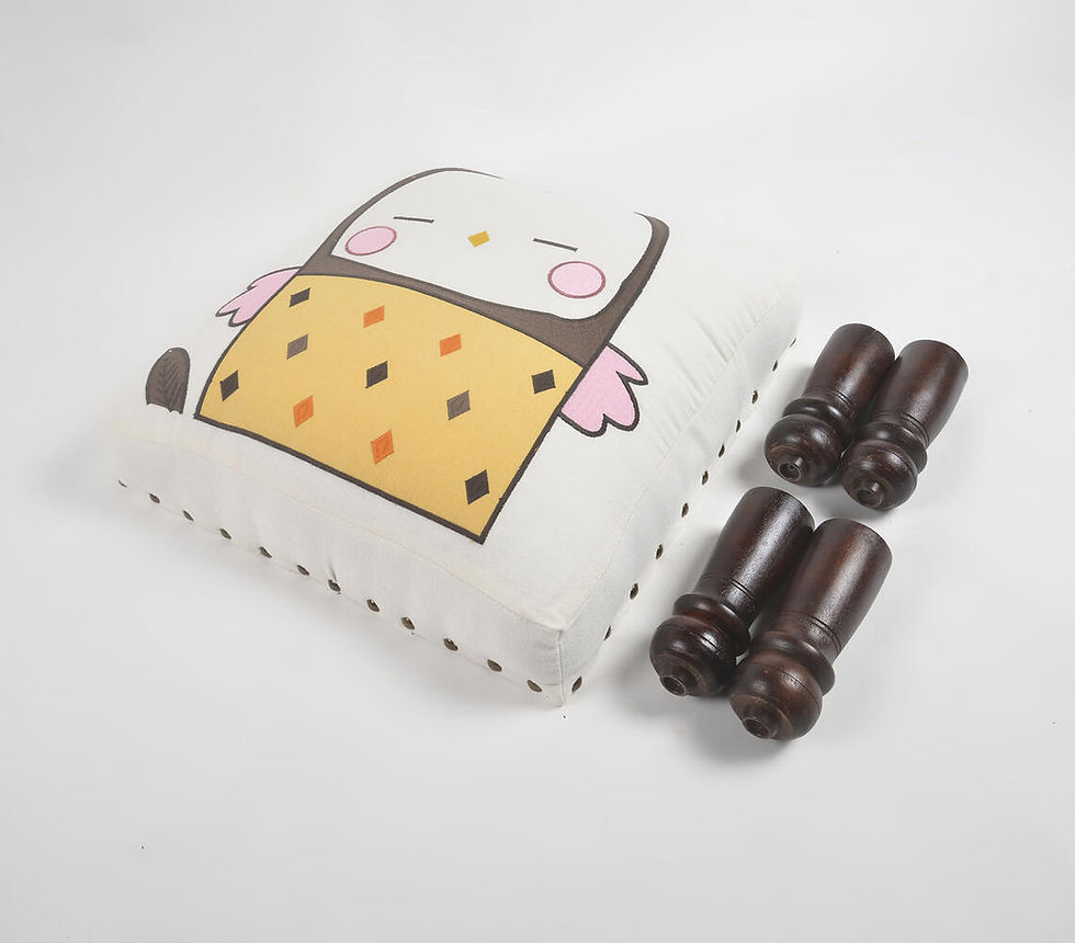 Thumbnail: Hartsmede Baby Bird Embroidery Upholstered Stool