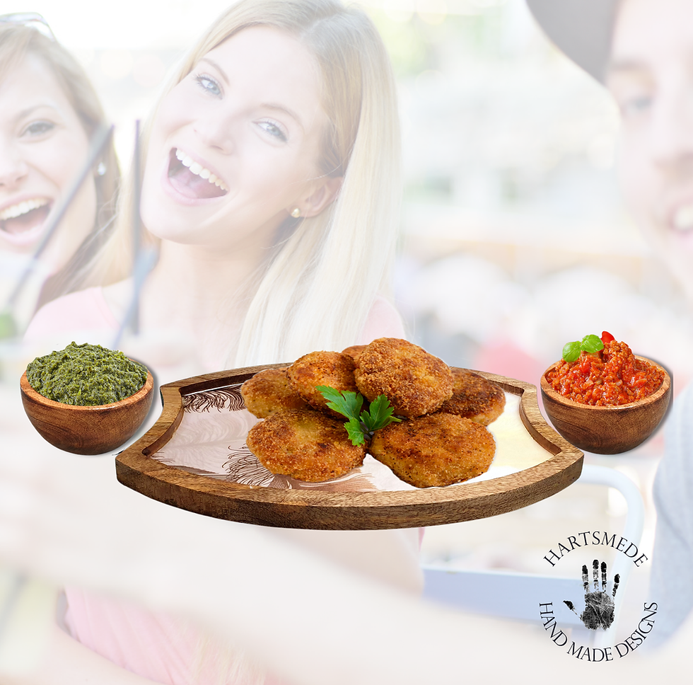 Thumbnail: Feathers Appetizer Serving Platter with Dip bowls Feather Design