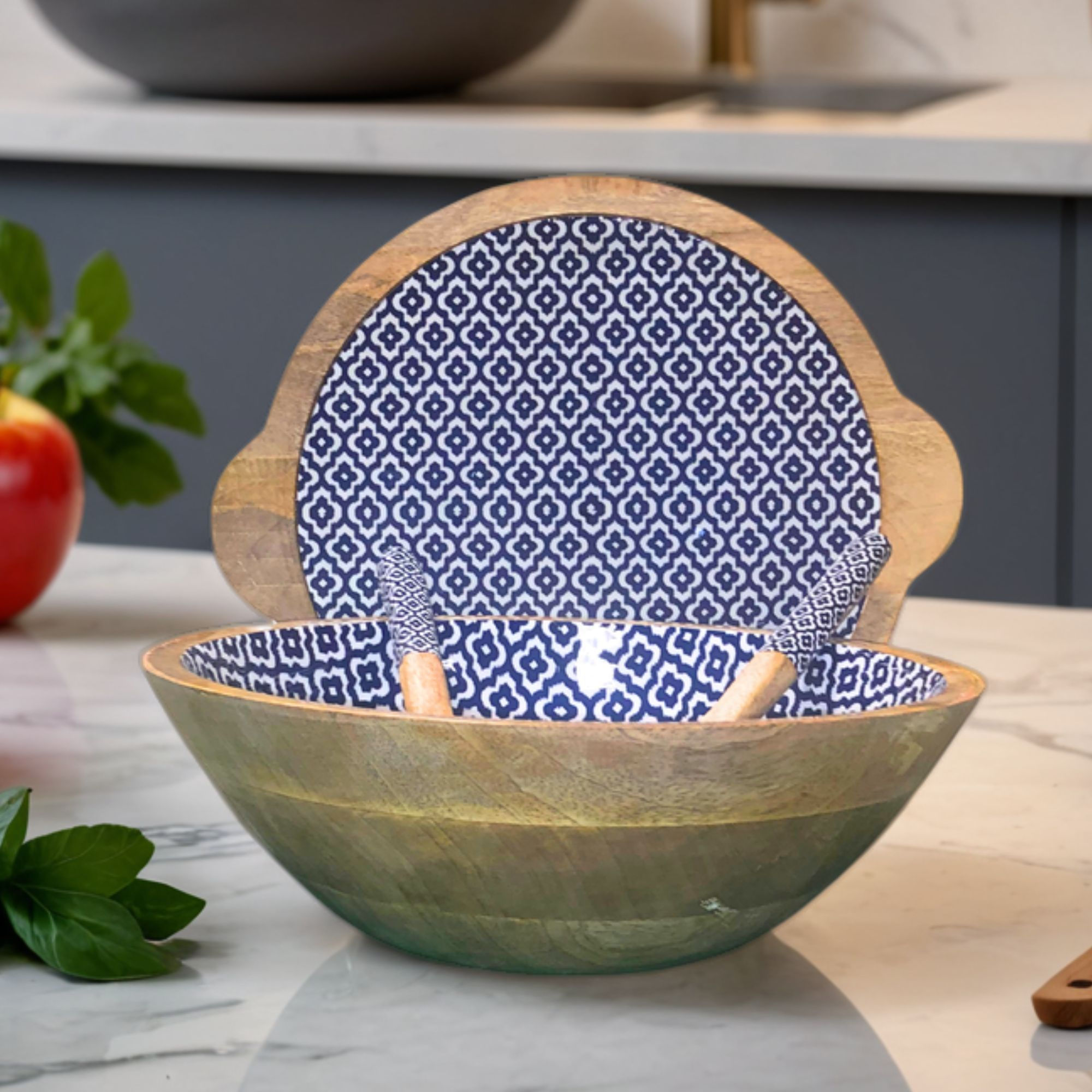 Sambal Large Lidded Serving Bowl Sets with Portion Bowls