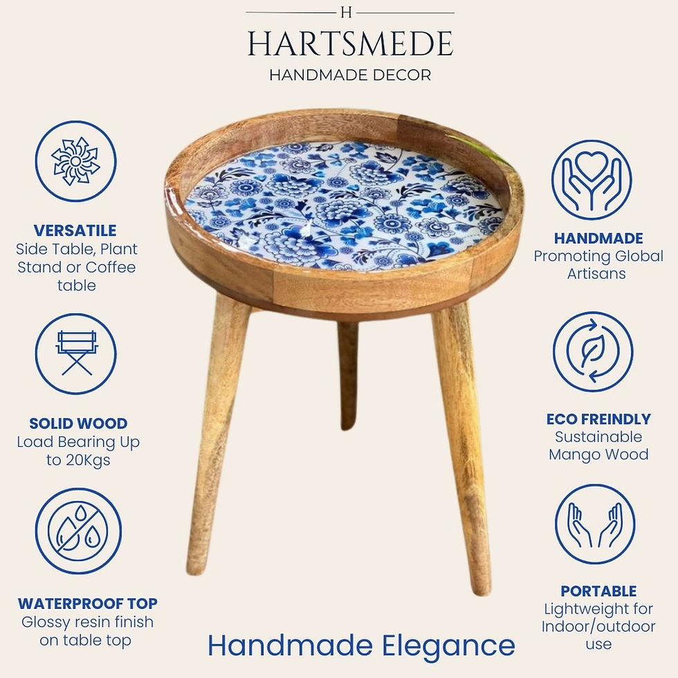 Thumbnail: Santorini Handmade Side Table Large 13" Top With Detachable Legs