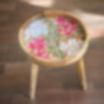 Thumbnail: Handmade Mango Wood Side Table Large 13" Top With Detachable Legs Mosaic