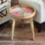 Thumbnail: Handmade Mango Wood Side Table Large 13" Top With Detachable Legs Mosaic