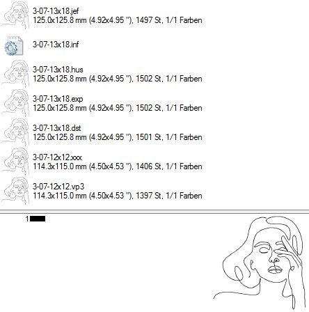 Thumbnail: Embroidery File Woman One Line Style