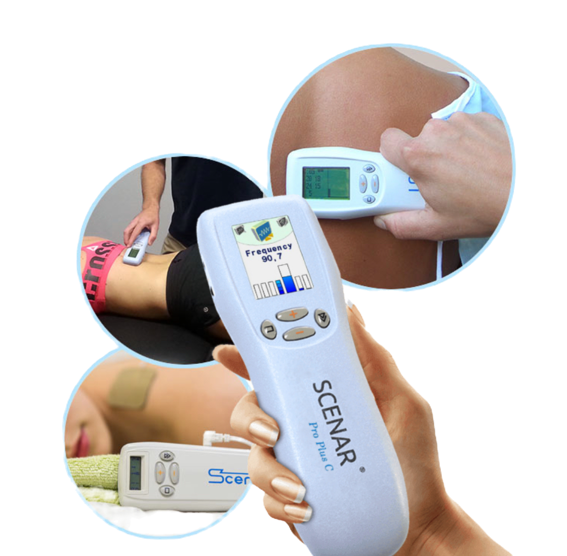 SCENAR Pro Plus C device used for pain relief and recovery therapy.