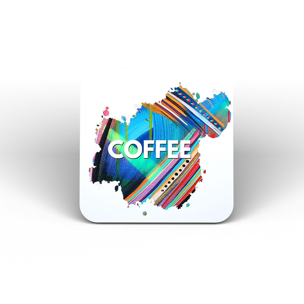 Blue 'Coffee' Abstract Coaster