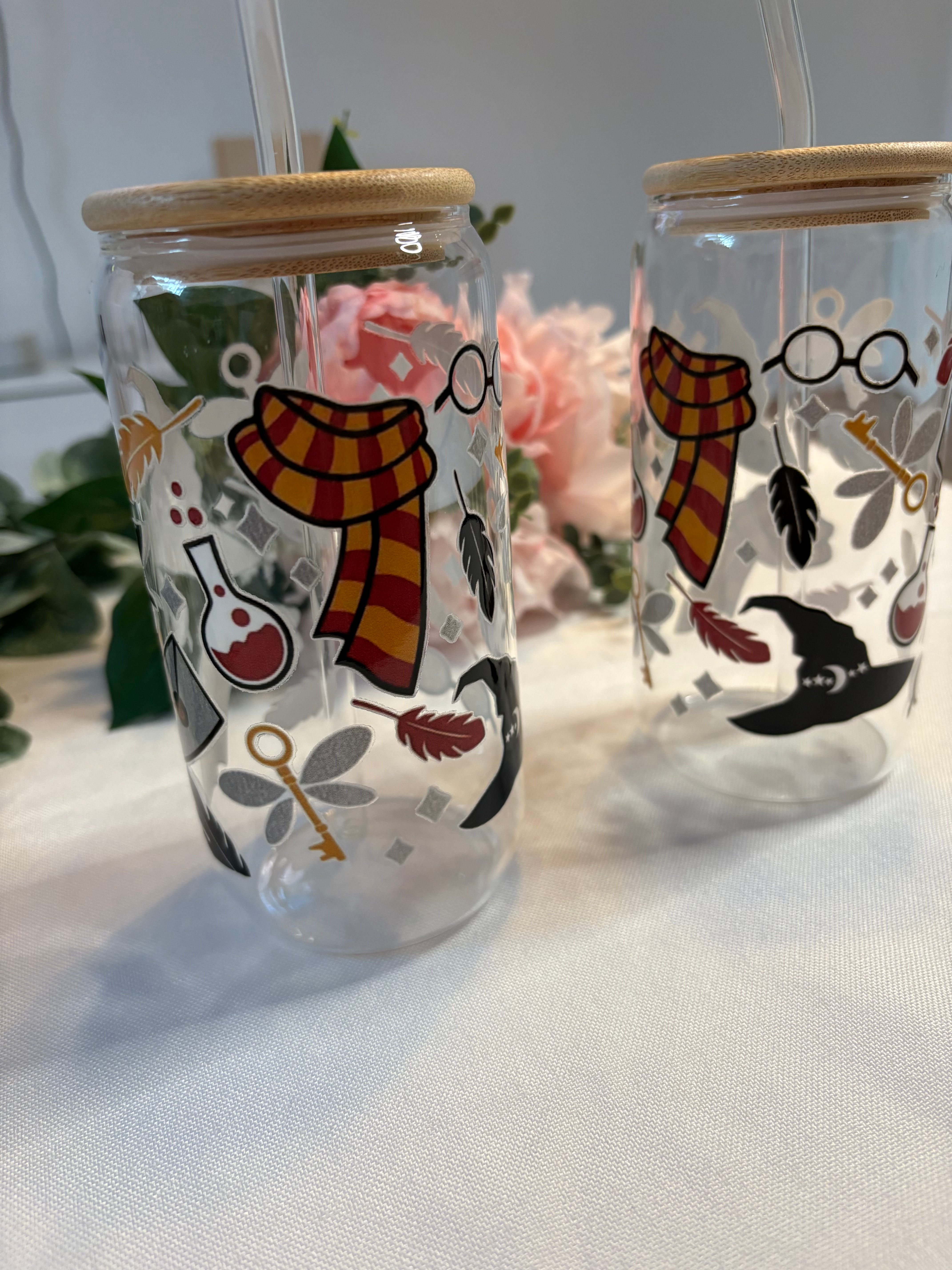 Wasserglas mit Bambusdeckel & Glasstrohhalm – Magie trifft Alltag