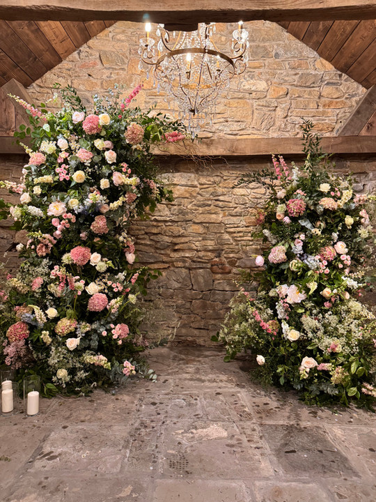 Broken arch of flowers