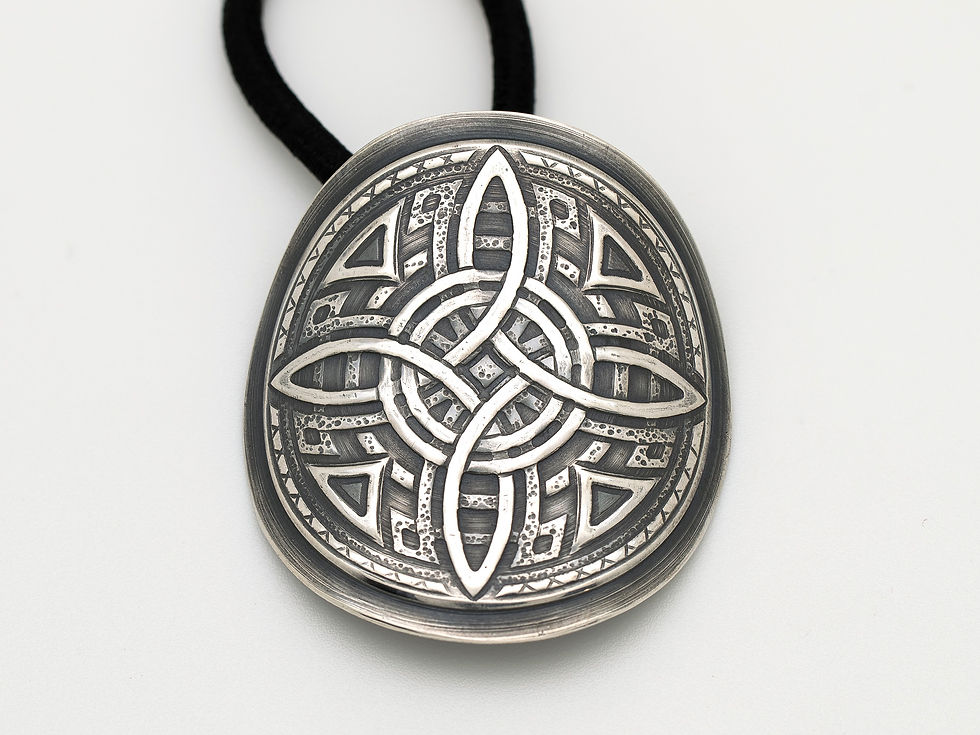 Celtic Knot Ponytail Holder in Sterling Silver