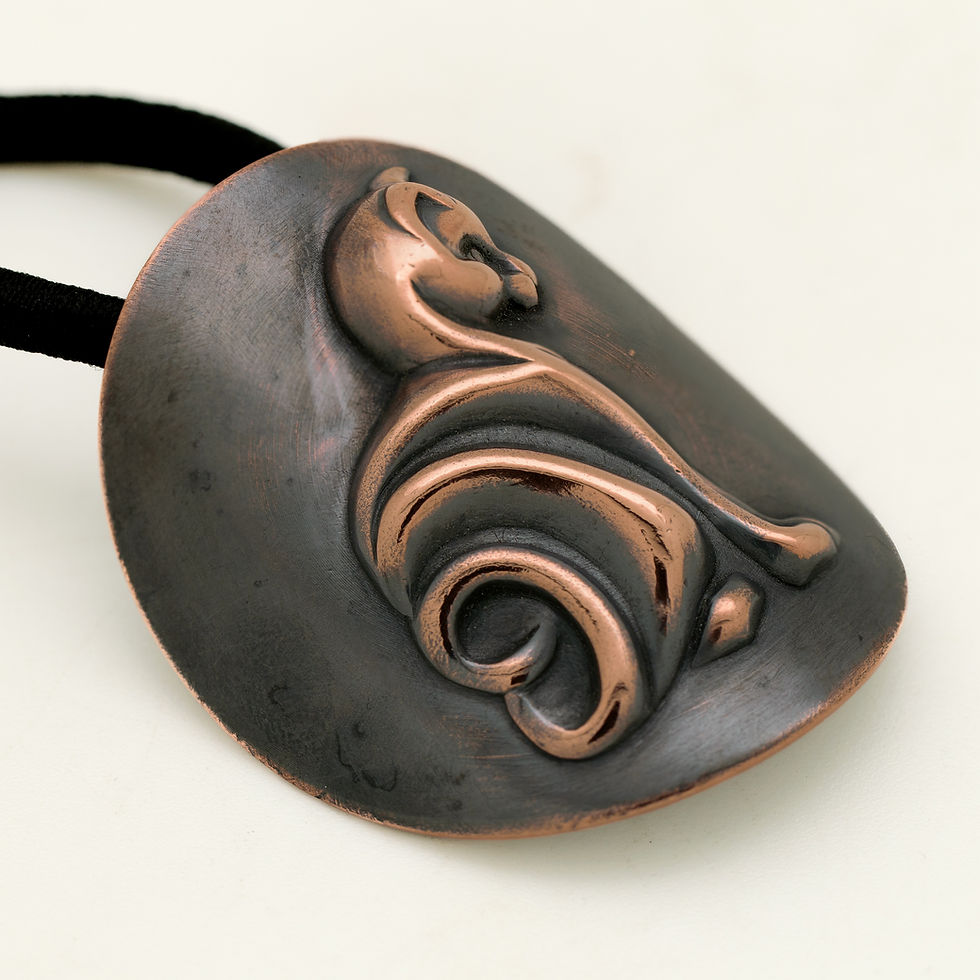 Thumbnail: Kitty Cat Ponytail Holder in Copper | Metal Hair Tie for Men and Women