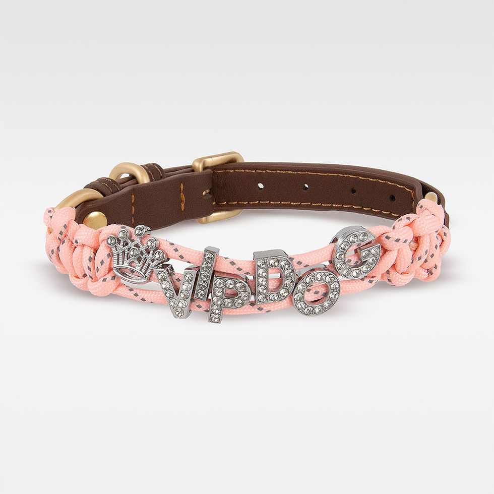 Rosarotes VIPDOG Halsband mit Strass für kleine Hunde – ideal für Chihuahua, Malteser & Co. – handgemacht & edel
