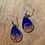 Miniature : Boucles d'oreilles Gouttes en acier inox argentées Pigment bleu