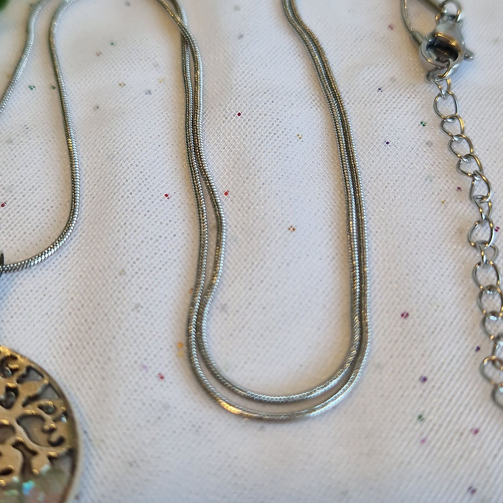 Miniature : Collier avec pendentif "Arbre de vie" et résine brillante - Fait main