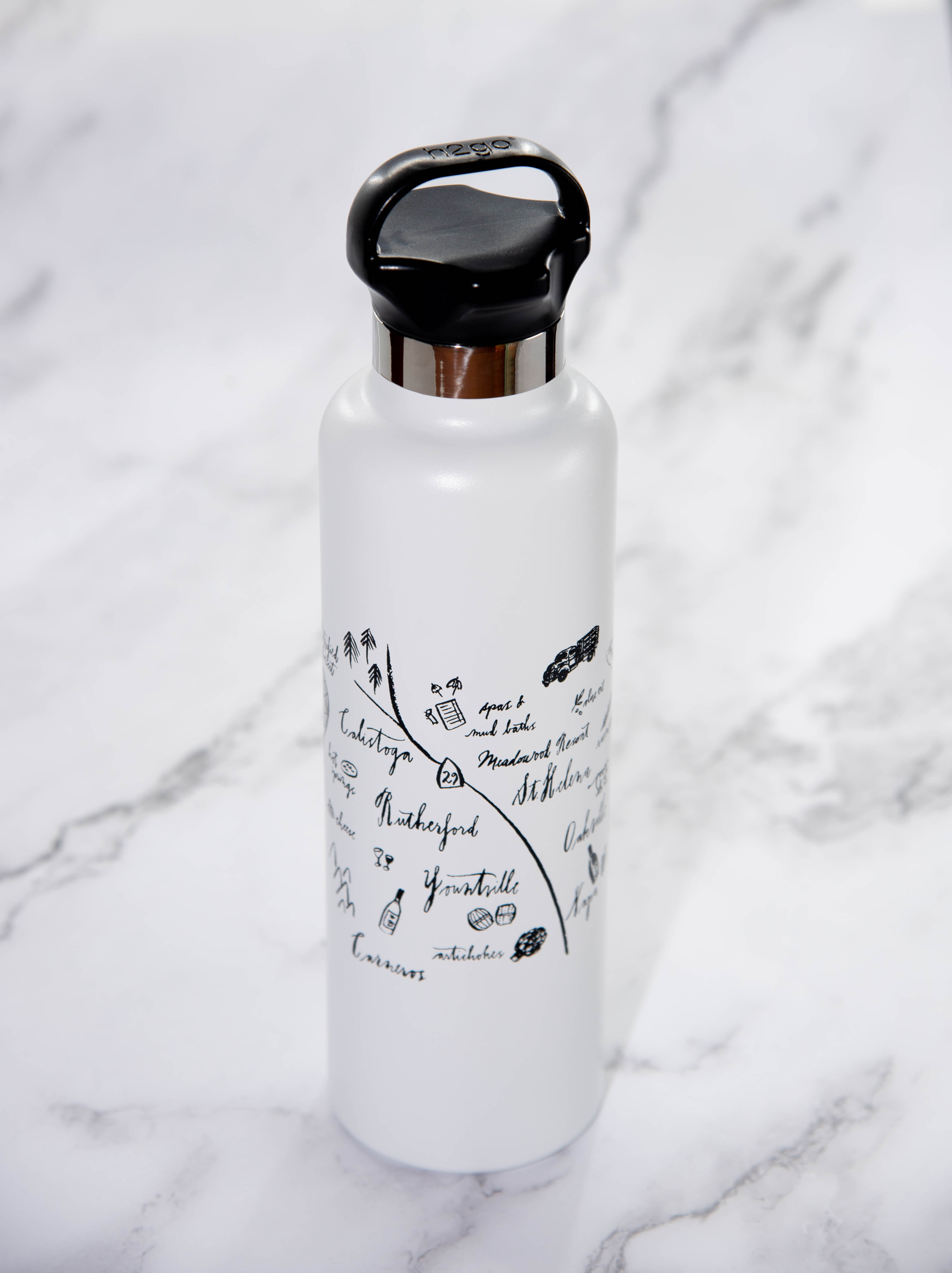 Napa Valley Map Water Bottle