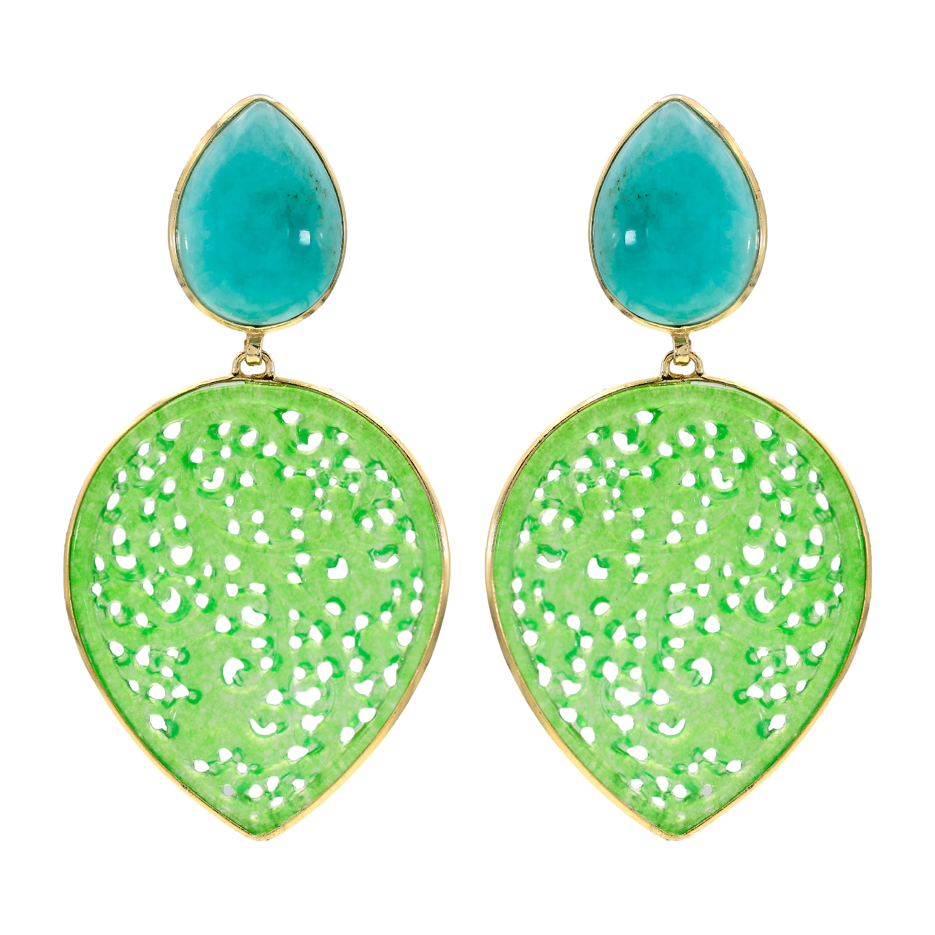 Hojas verdes y Amazonita