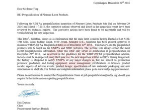 Notice of WHO & UNFPA Prequalification – Pleasure Latex