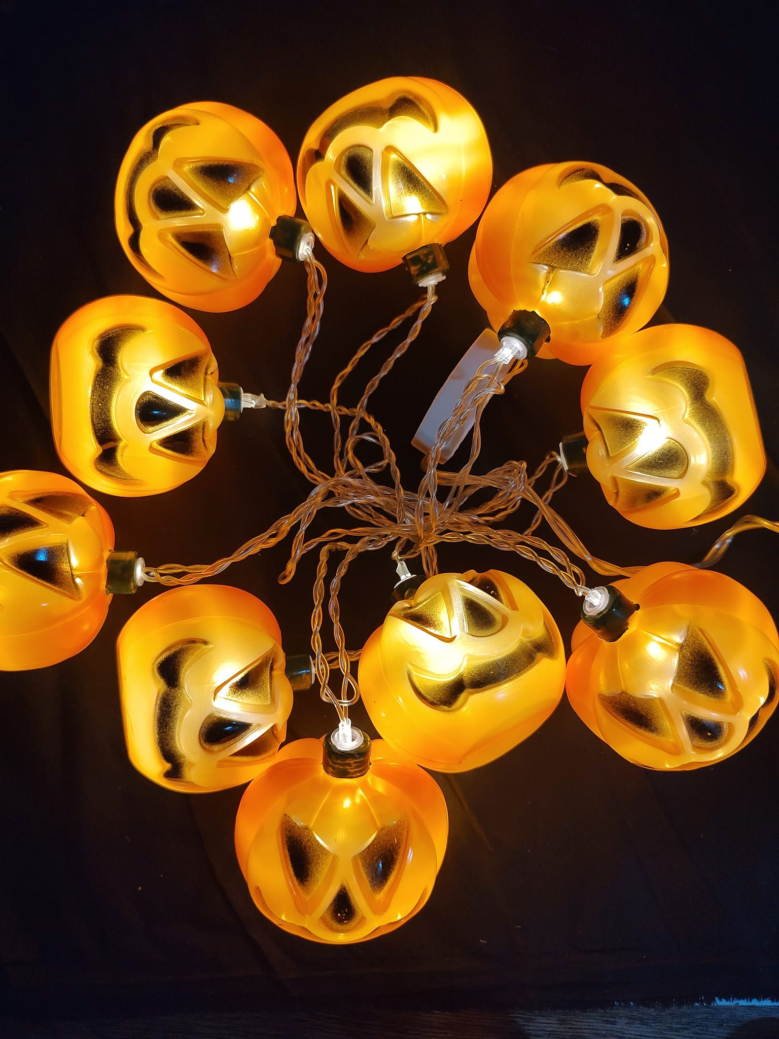 WS5065C Serie de 10 luces tipo LED cálida fija Calabaza 3.5mts