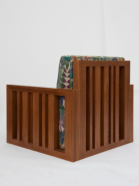 Bespoke oak lounge chair designed by P.H.I. Interior