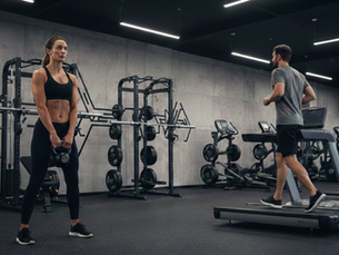 Woman exercising with a kettlebell