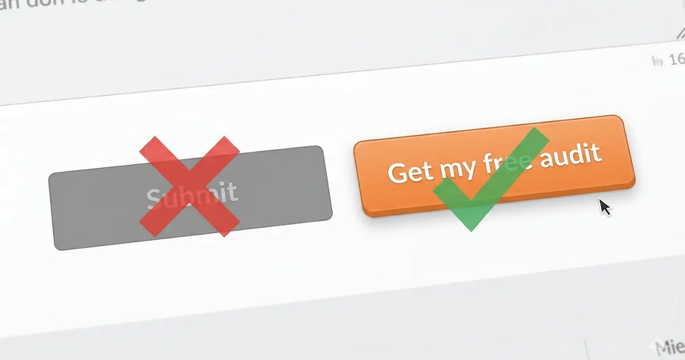 website CTA button copy examples showing outcome-framed versus action-framed text