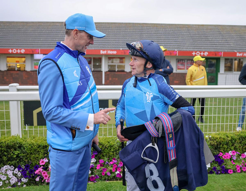 alex Steedman and Joe Fanning after Pole Star's victory
