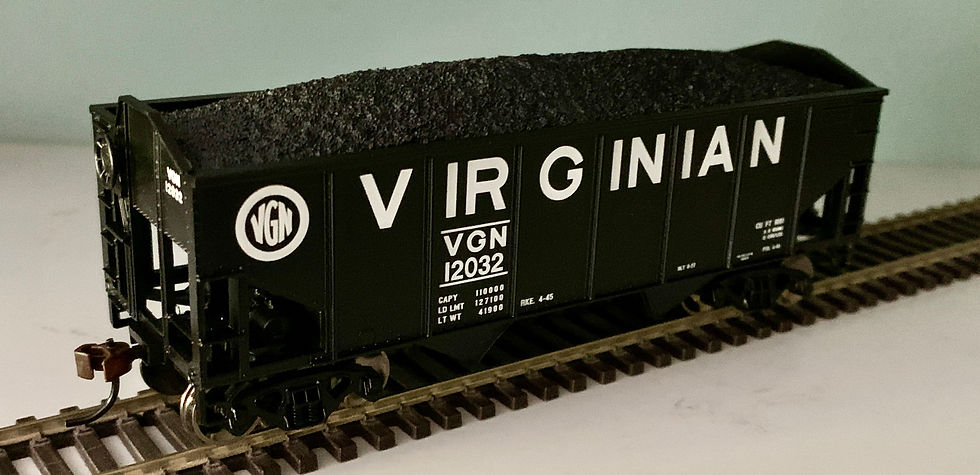 Virginian 34'  2 Bay Hopper Cars with coal loads -  Athearn 70817 NIB HO