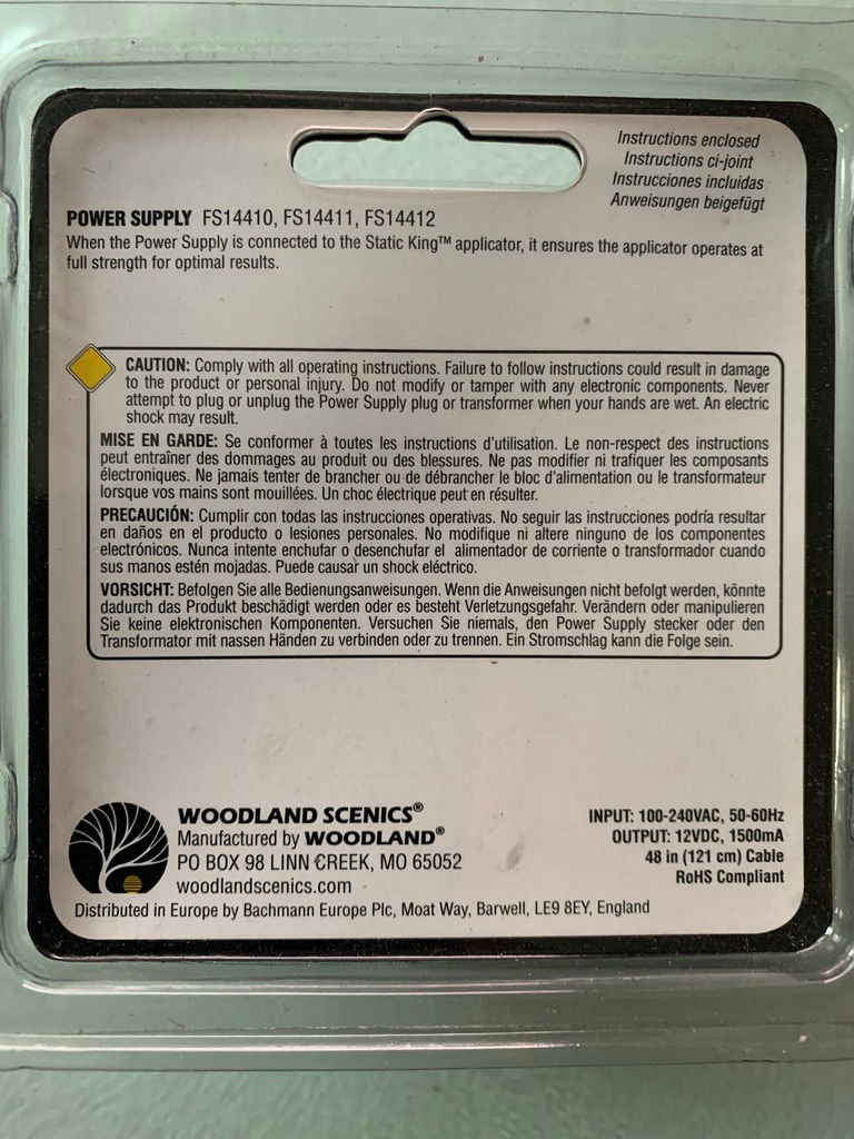 FS14411 - UK 240 v Power Supply - Static King  - Woodland Scenics