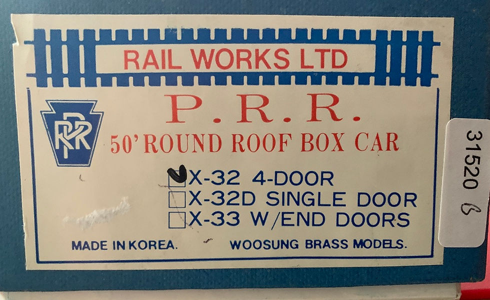 Thumbnail: Pennsylvania 50' Round Roof Box Car X-32 - Railworks X32 4 Brass   HO