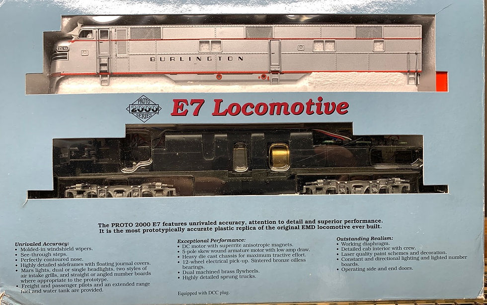 Burlington E7A with mars lights  - Proto 2000 DC / DCC Plug HO Scale