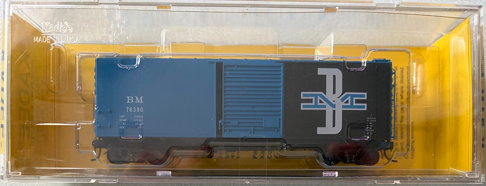Thumbnail: Boston & Maine 40'PS-1 8' Youngstown dr Metal Box Car - Kadee 5233
