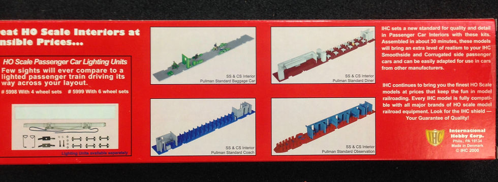 Thumbnail: COACH INTERIOR for  Smoothside & Corrugated  by IHC / Rivarossi HO Scale