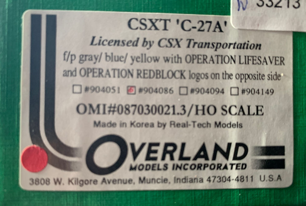 Thumbnail: CSX  C-27 A Caboose  "Operation Lifesaver" - Overland #087030021.3  Brass   HO