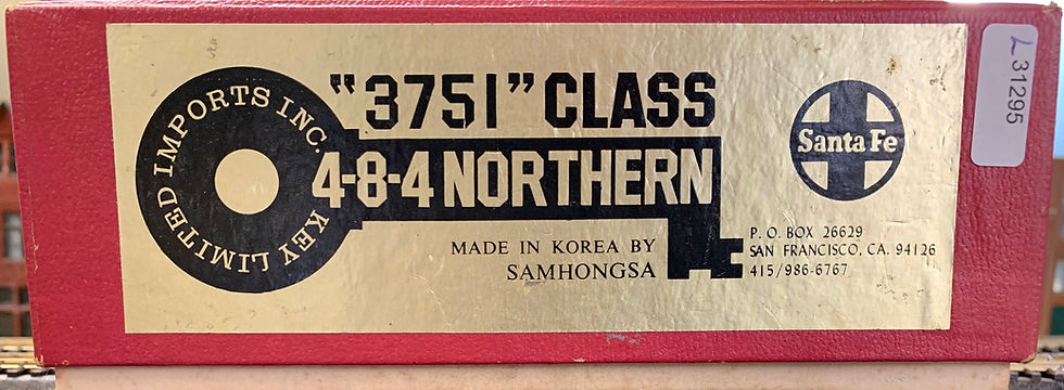 AT&SF  4-8-4 Class 3751 NORTHERN - Oil  #3758 HO - Key Import