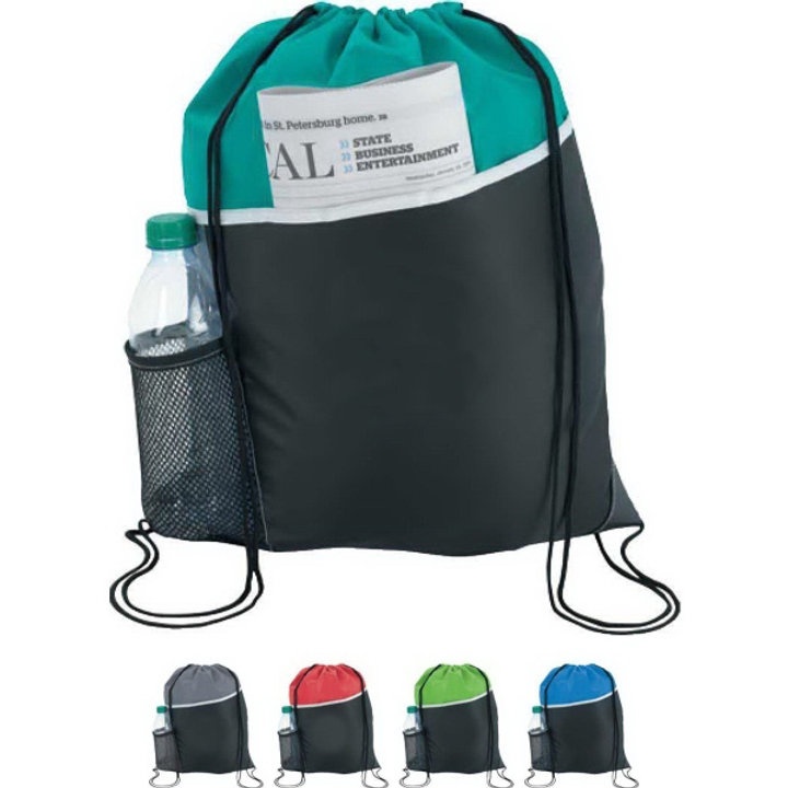 LM8163 Drawstring Bag with Water Bottle Pocket Promotearmy