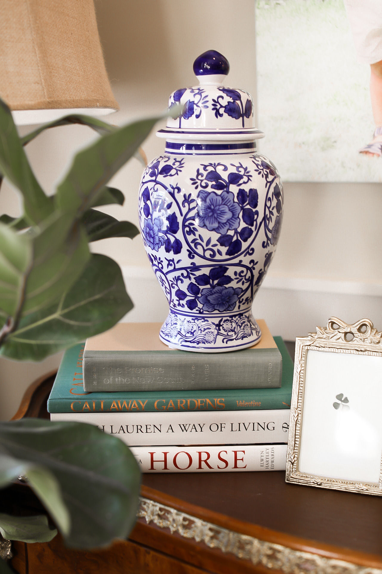 Blue and White Chinoiserie Gingar Jar