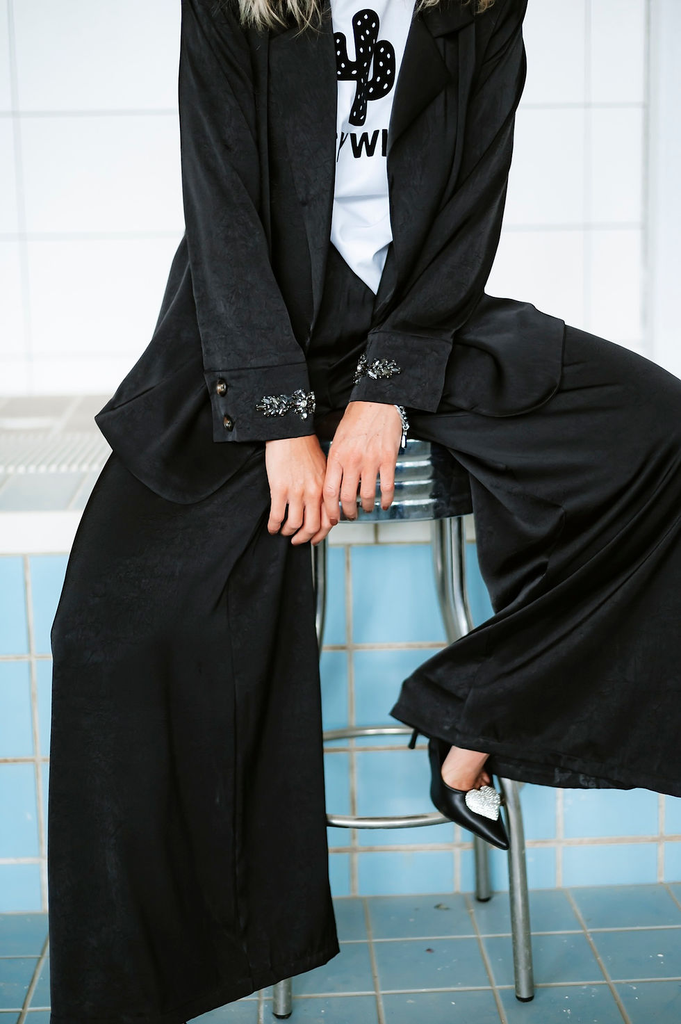 Miniature : Blazer Fluide Black Strass poignet