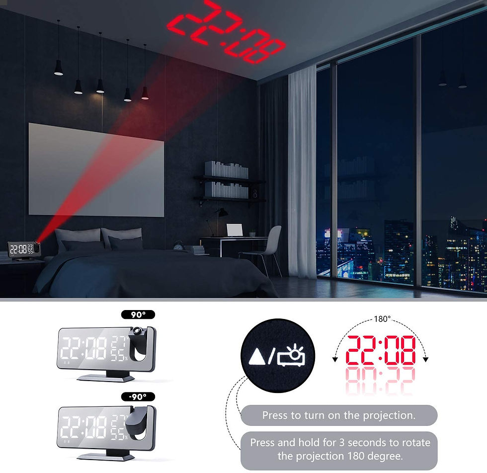 Thumbnail: LED Projection Digital Alarm Clock Phone Charger