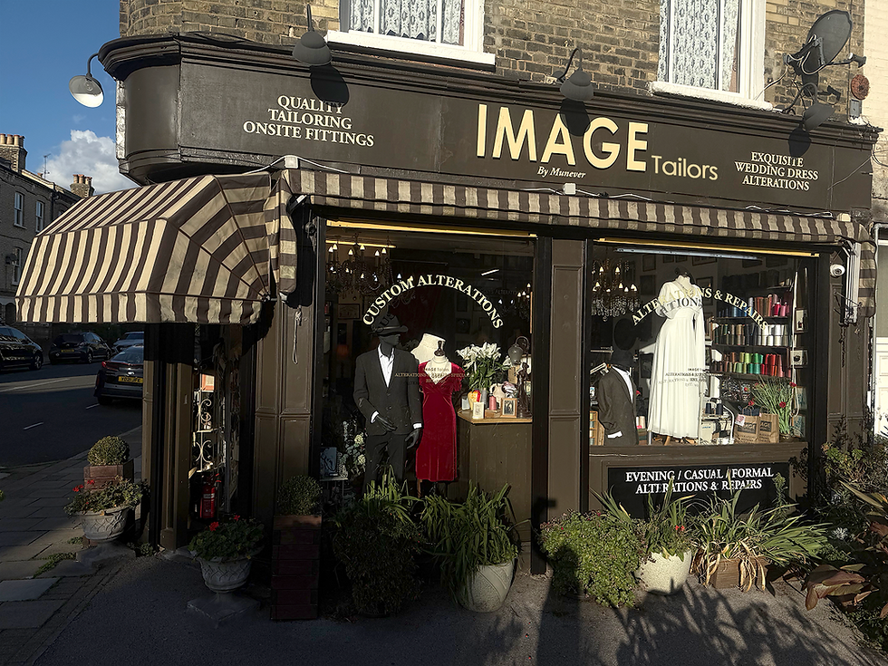 IMAGE Tailors shopfront in North London, a family tailoring business with over 30 years of heritage.
