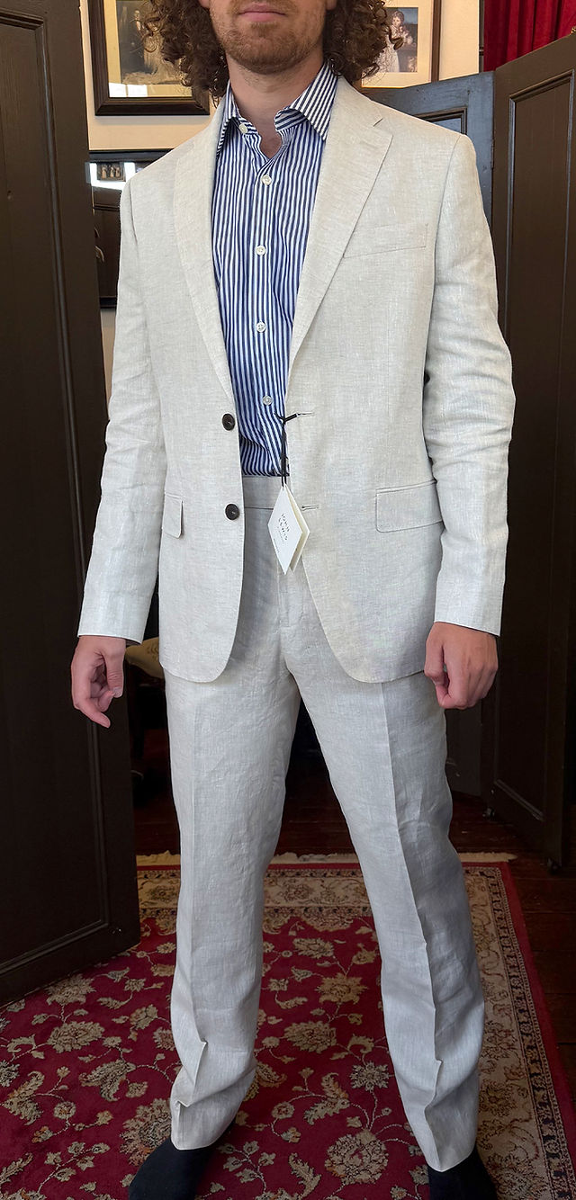 Cream suit alterations wedding suit image tailors finsbury park islington n4