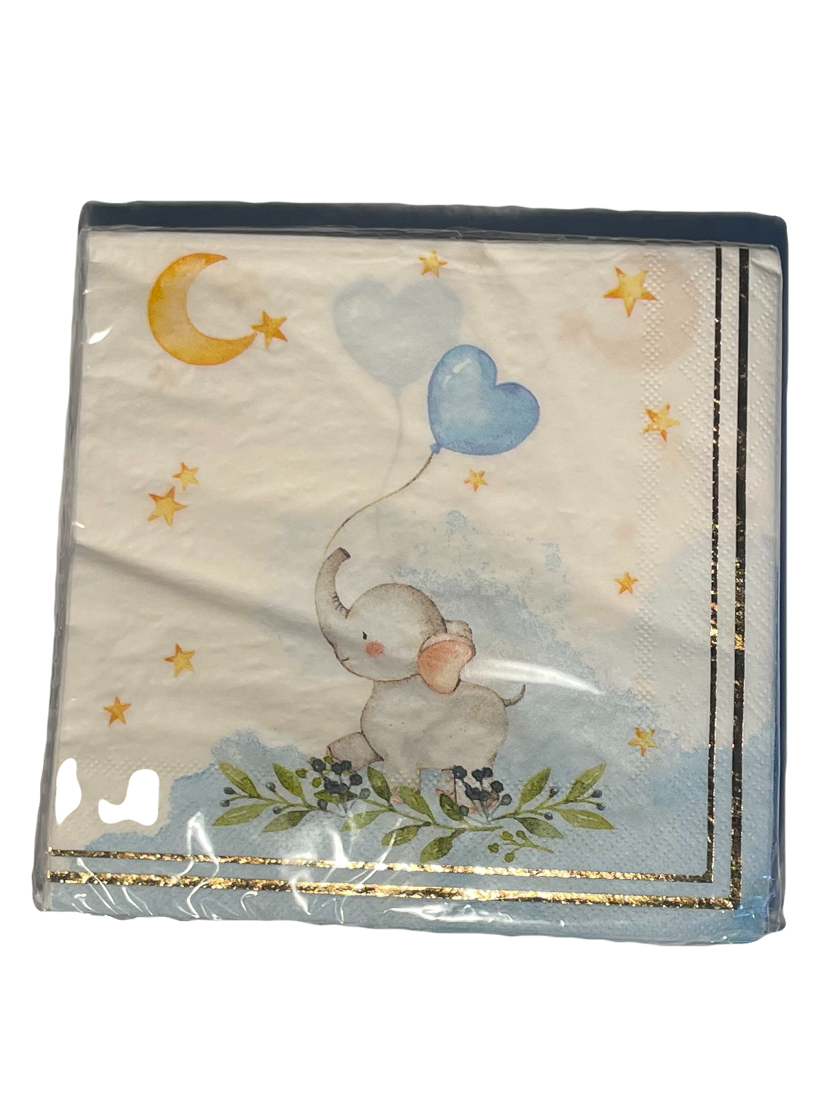 Blå servietter med elefant