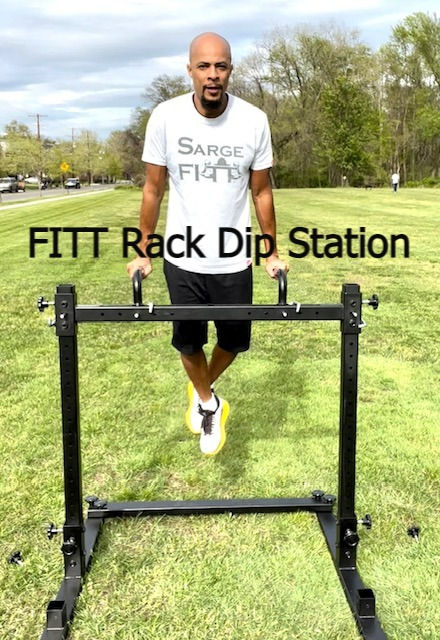 Thumbnail: Athlete performing dips on the adjustable SARGE FITT's FITT Rack