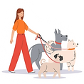 young-woman-walking-cute-dogs-600nw-2449