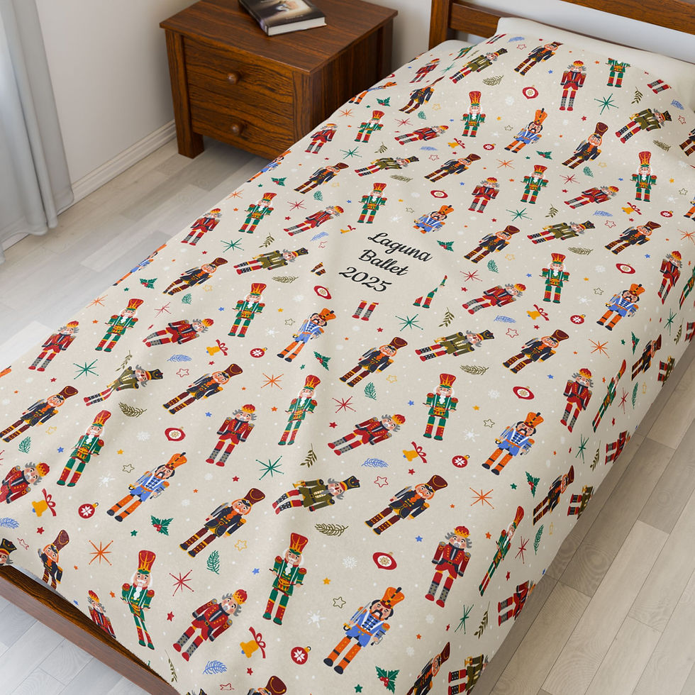 Thumbnail: Laguna Ballet Nutcracker Velveteen Plush Blanket Cream