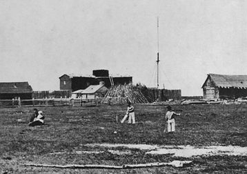 Playing cricket in Fort George on July 1, 1867.
